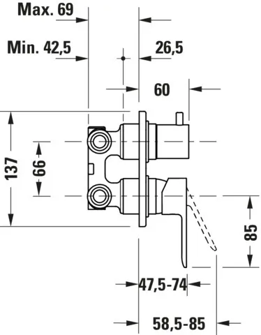 D-Code Einhebel-Wannenmischer UP Set Keramikmischsystem, Chrom HG