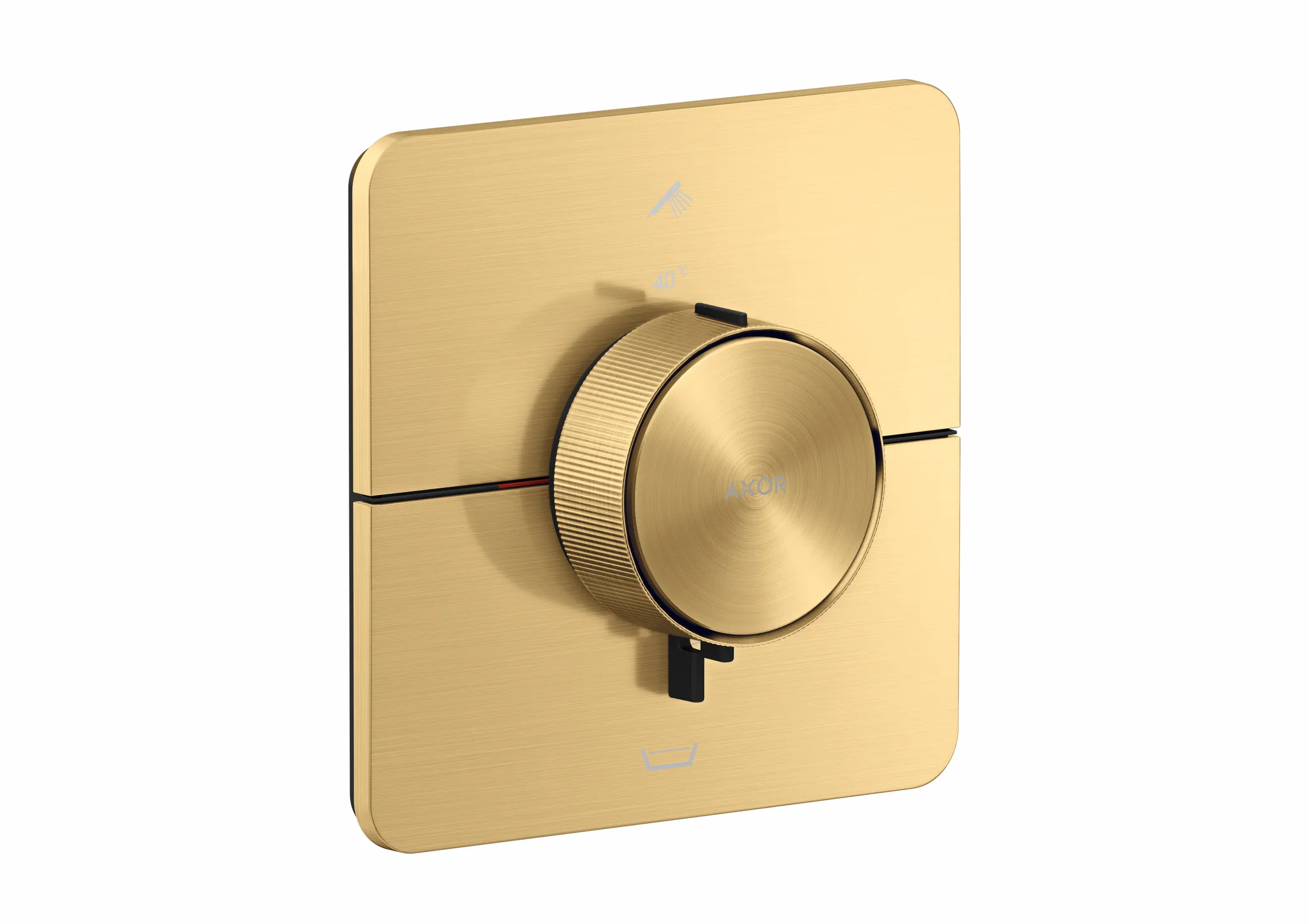 Hansgrohe AXOR ShowerSelect ID Thermostat Unterputz softsquare Brushed Gold Optic 2 Verbraucher, präzise Temperatursteuerung, flache Rosette, einfache Installation