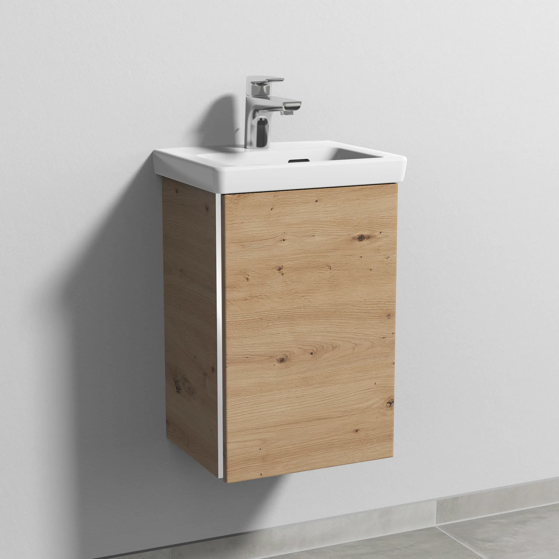 Sanipa Waschtischunterschrank „3way“ 335 × 517 × 293 mm in Eiche Natural-Touch, Anschlag rechts