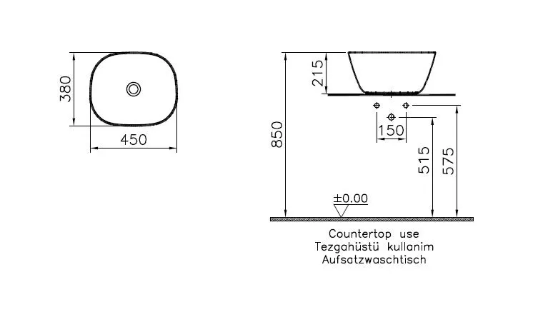 VitrA Plural Aufsatzschale hoch rechteckig 45 x 38 x 22 cm CERAFINE Sanitärkeramik Schwarz Matt mit Oberflächenveredelung VitrA Clean VitrA Plural Aufsatzschale hoch rechteckig 45 x 38 x 22 cm CERAFINE Sanitärkeramik Schwarz Matt mit Oberflächenveredelung VitrA Clean