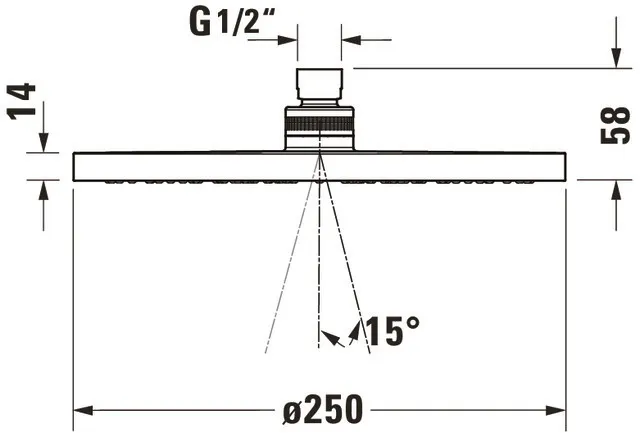 Duschkopf „Zubehör Armaturen“ ⌀ 250 mm in Schwarz (matt)