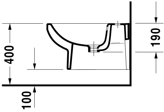 Duravit Wand-Bidet „No.1“, Befestigung sichtbar 37 × 54 × 30 cm