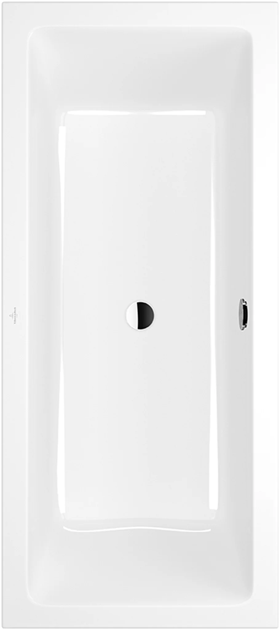 Villeroy & Boch Badewanne Newo, rechteckig, Weiß Alpin, 1600 x 750 mm, Höhe 440 mm, Einbauhöhe 600 mm, Acryl