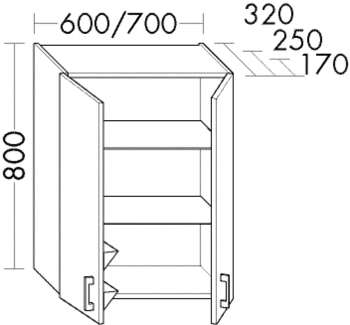 burgbad Hängeschrank „Sys30“ 740 × 800 × 360 mm in Eiche Dekor Rost