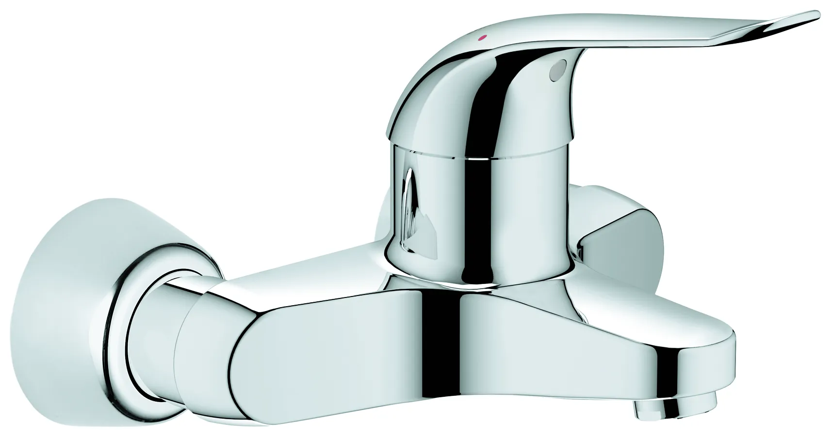 Einhand-Waschtischbatterie Euroeco Special 32776, Wandmontage, Ausladung 157 mm, 46 mm Keramikkartusche, Hebellänge 120 mm, chrom Einhand-Waschtischbatterie Euroeco Special 32776, Wandmontage, Ausladung 157 mm, 46 mm Keramikkartusche, Hebellänge 120 mm, chrom