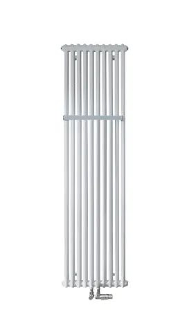 Zehnder Design-Heizkörper „Charleston Bar“ für Warmwasser-Zentralheizung mit 50 mm-Mittelanschluss dreilagig 57,7 × 150 cm in Verkehrsweiß (RAL 9016, glänzend)