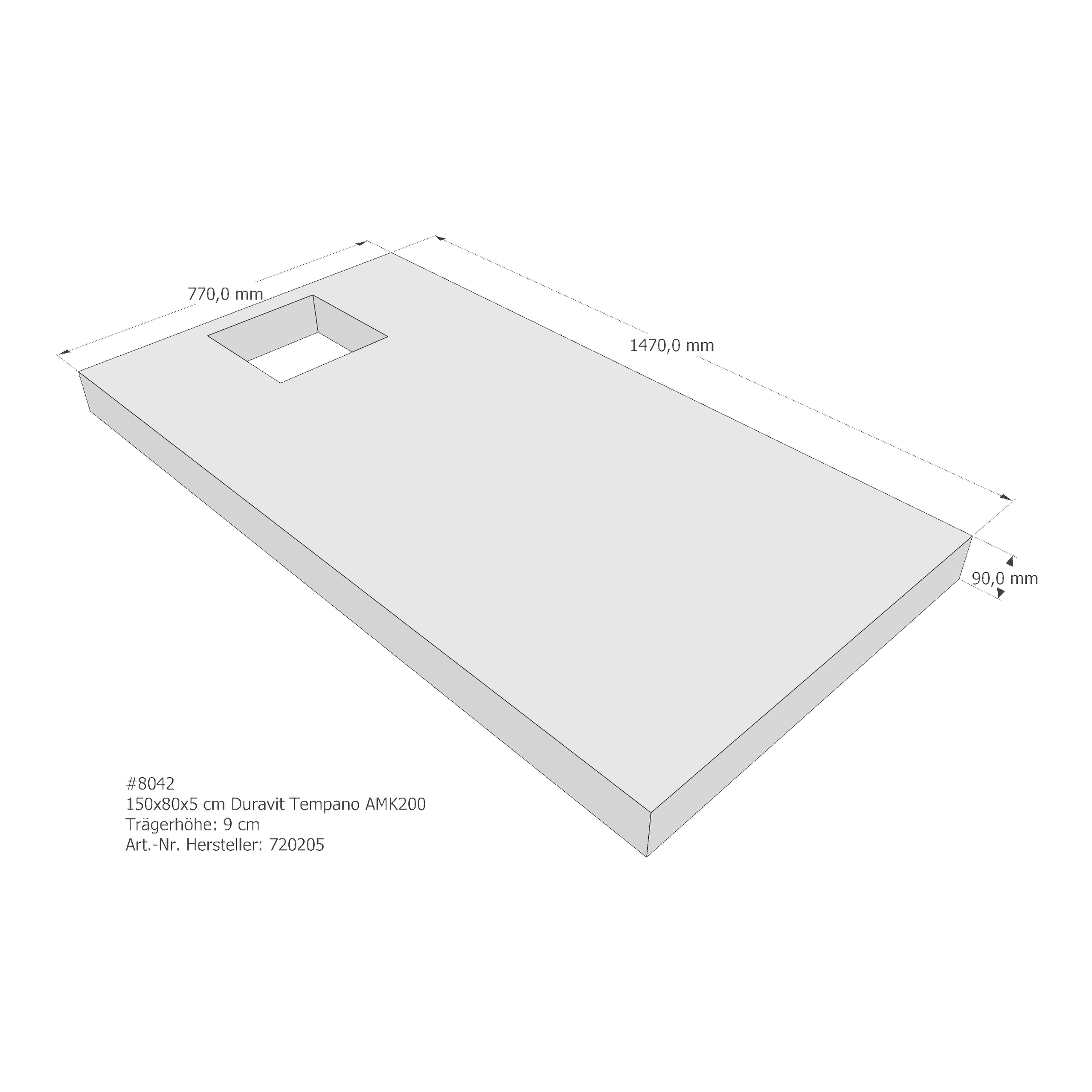 Duschwannenträger für Duravit Tempano 150 × 80 × 5 cm Breite: 80 cm / Länge: 150 cm Duschwannenträger für Duravit Tempano 150 × 80 × 5 cm Breite: 80 cm / Länge: 150 cm