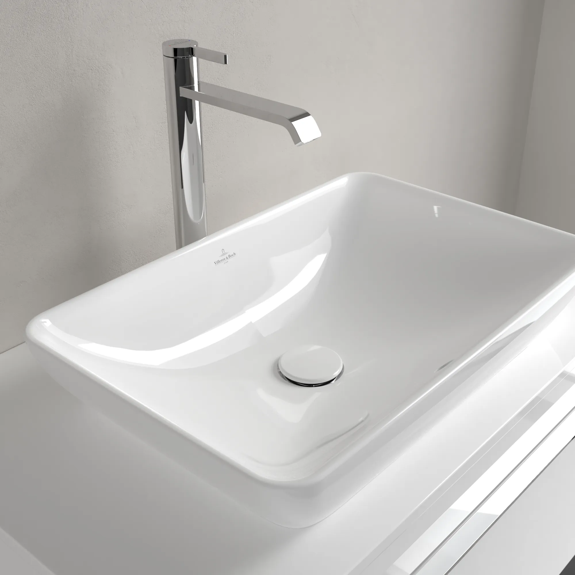 Villeroy & Boch Aufsatzwaschtisch „Venticello“ 555 × 360 × 180 mm, ohne Hahnlochbohrung in Weiß Alpin Villeroy & Boch Aufsatzwaschtisch „Venticello“ 555 × 360 × 180 mm, ohne Hahnlochbohrung in Weiß Alpin