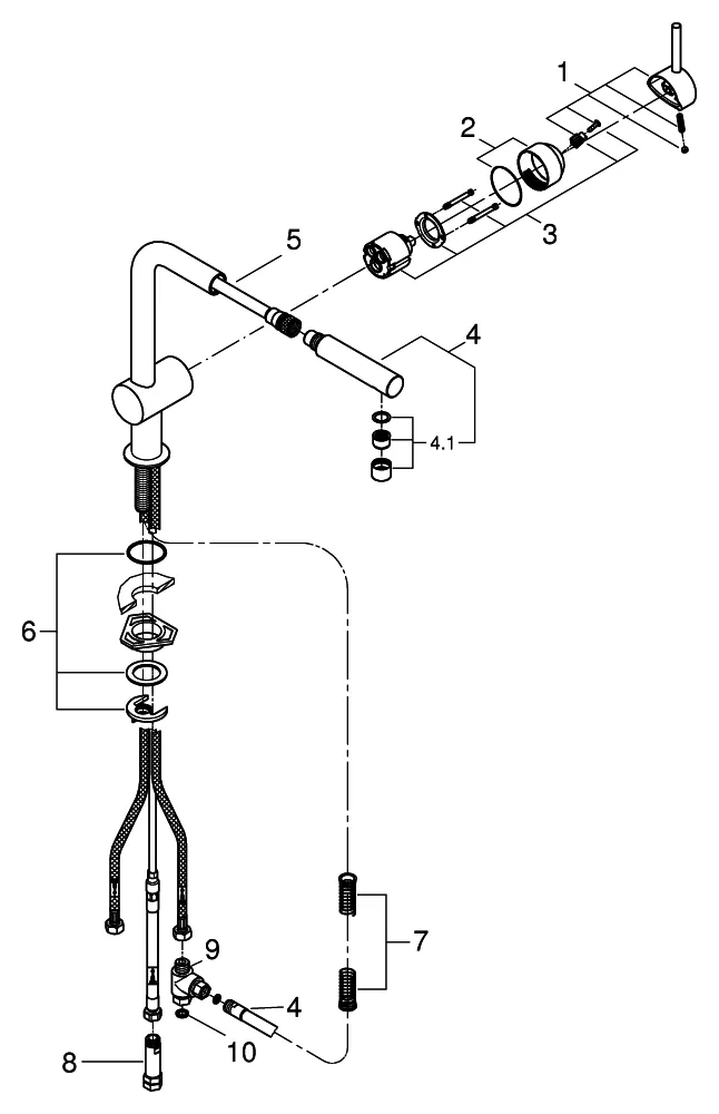 Grohe Minta Einhand-Spültischbatterie, ½, Niederdruck, L-Auslauf, Einlochmontage, chrom Grohe Minta Einhand-Spültischbatterie, ½, Niederdruck, L-Auslauf, Einlochmontage, chrom