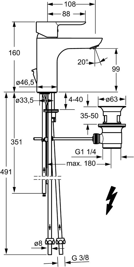 HansaLIGNA Waschtischarmatur Einhebelmischer HansaLIGNA 0613 Kupferrohr Zugstangenablaufgarnitur Ausladung 108 mm DN15 Chrom HansaLIGNA Waschtischarmatur Einhebelmischer HansaLIGNA 0613 Kupferrohr Zugstangenablaufgarnitur Ausladung 108 mm DN15 Chrom
