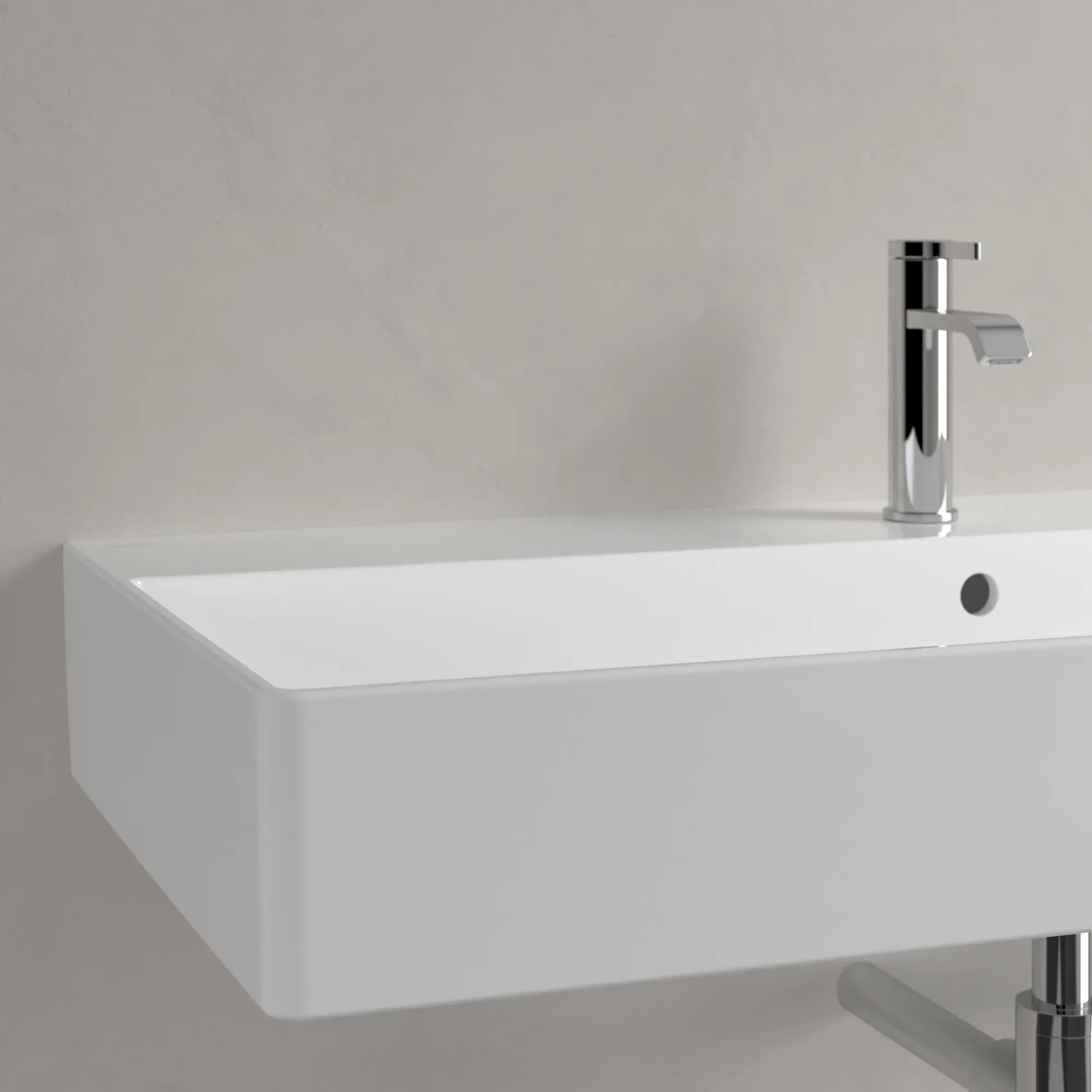 Villeroy & Boch Memento 2.0 Wandwaschbecken, 1000x470x135 mm, glänzend weiß Alpin, TitanCeram, mit Überlauf, für 3-Loch-Armatur