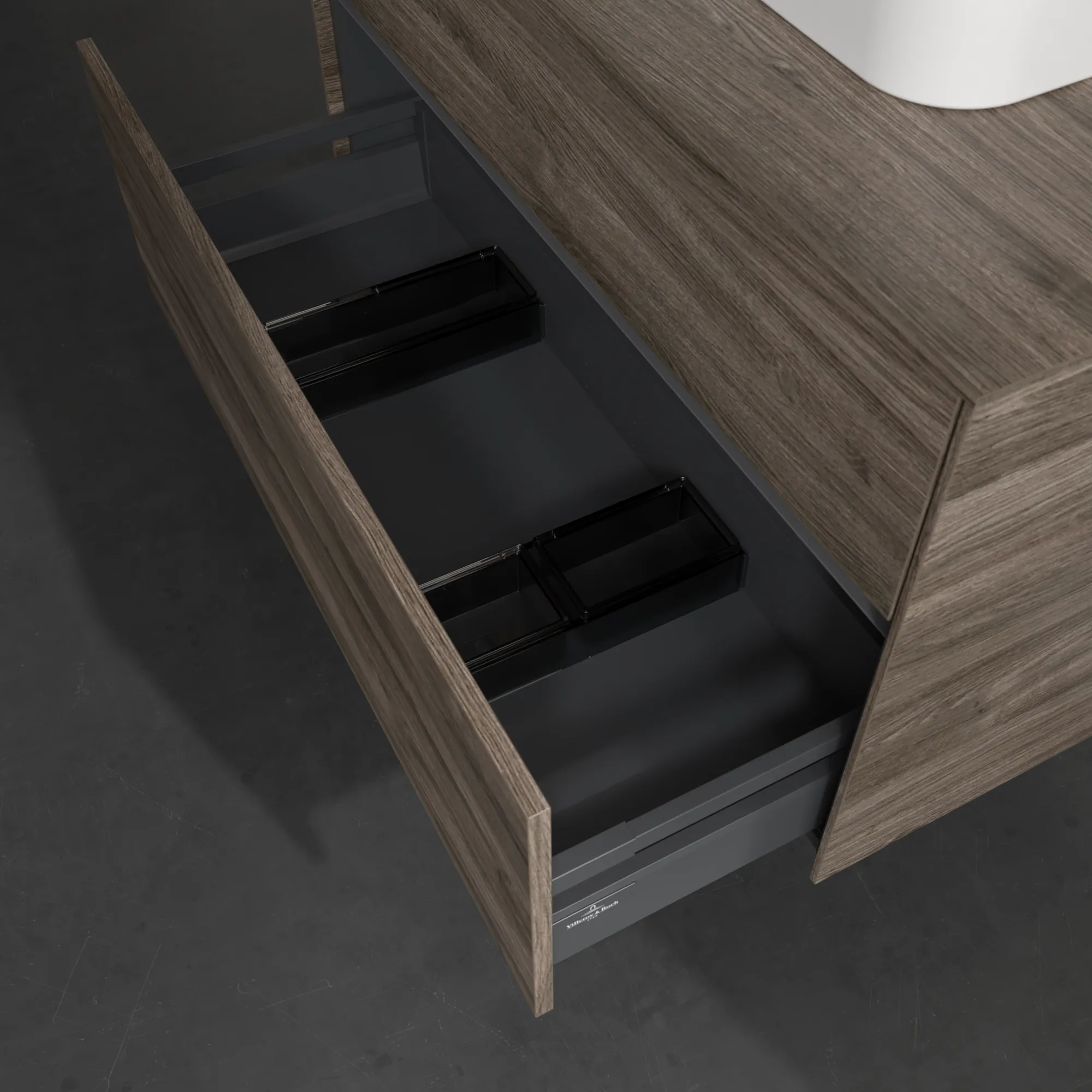 Villeroy & Boch Waschtischunterschrank „Collaro“ 1000 × 548 × 500 mm Stone Oak, ohne Beleuchtung, für Becken rechts