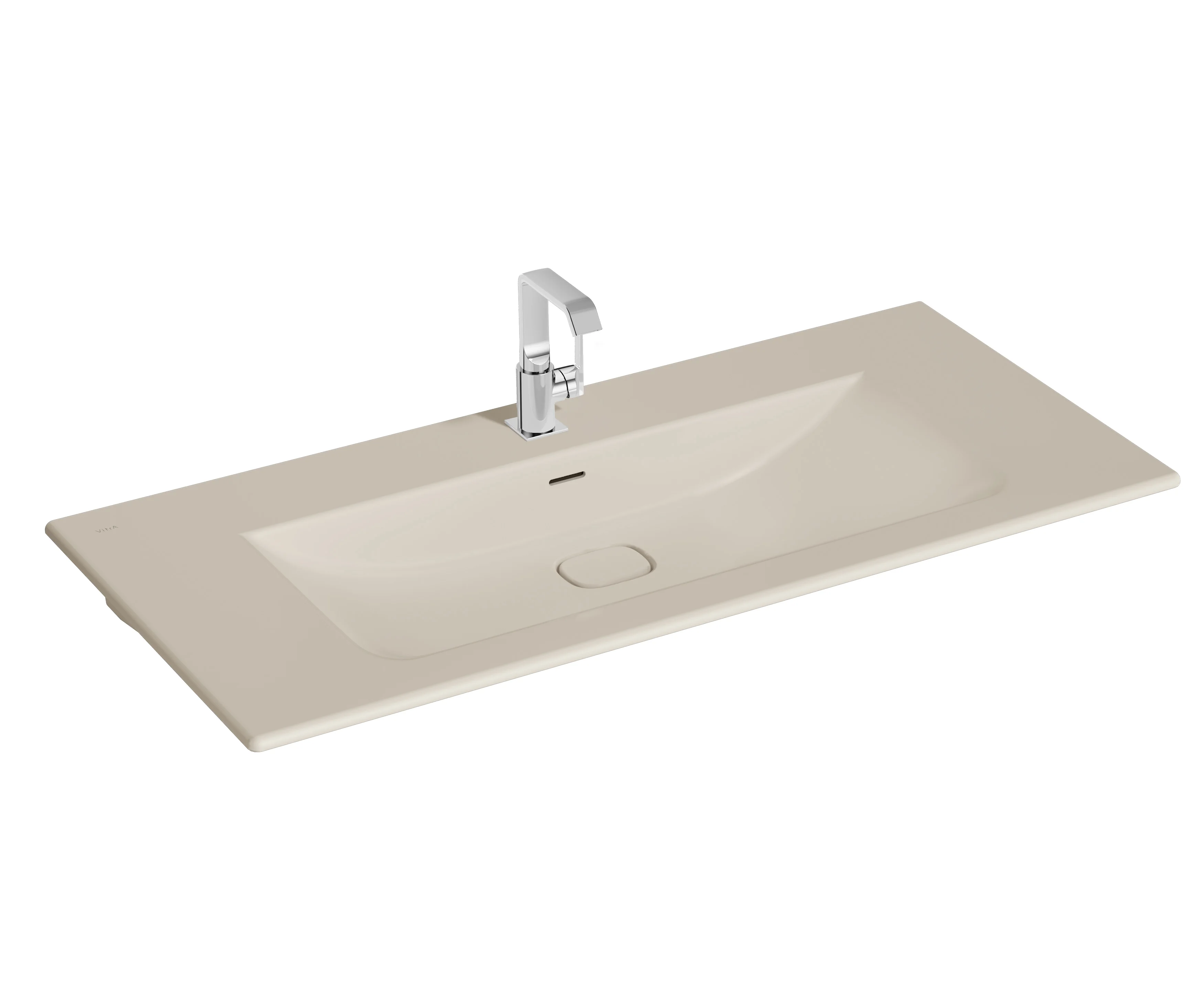 New Metropole Möbelwaschtisch wandgebunden rechteckig 120 x 53 cm mit Hahnloch mit Überlaufschlitz Sandbeige Matt mit Oberflächenveredelung Clean New Metropole Möbelwaschtisch wandgebunden rechteckig 120 x 53 cm mit Hahnloch mit Überlaufschlitz Sandbeige Matt mit Oberflächenveredelung Clean