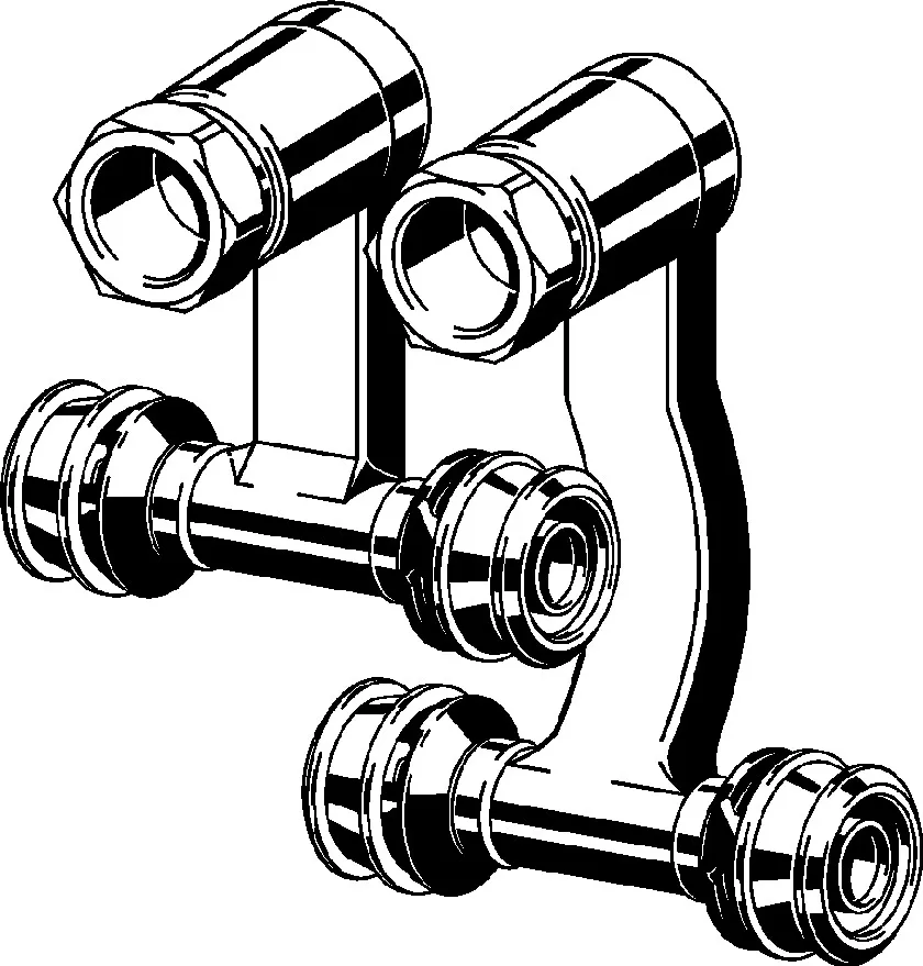 Viega „Raxofix“ Sockelleisten- Heizkörperanschlussstück 20 mm × 1/2″