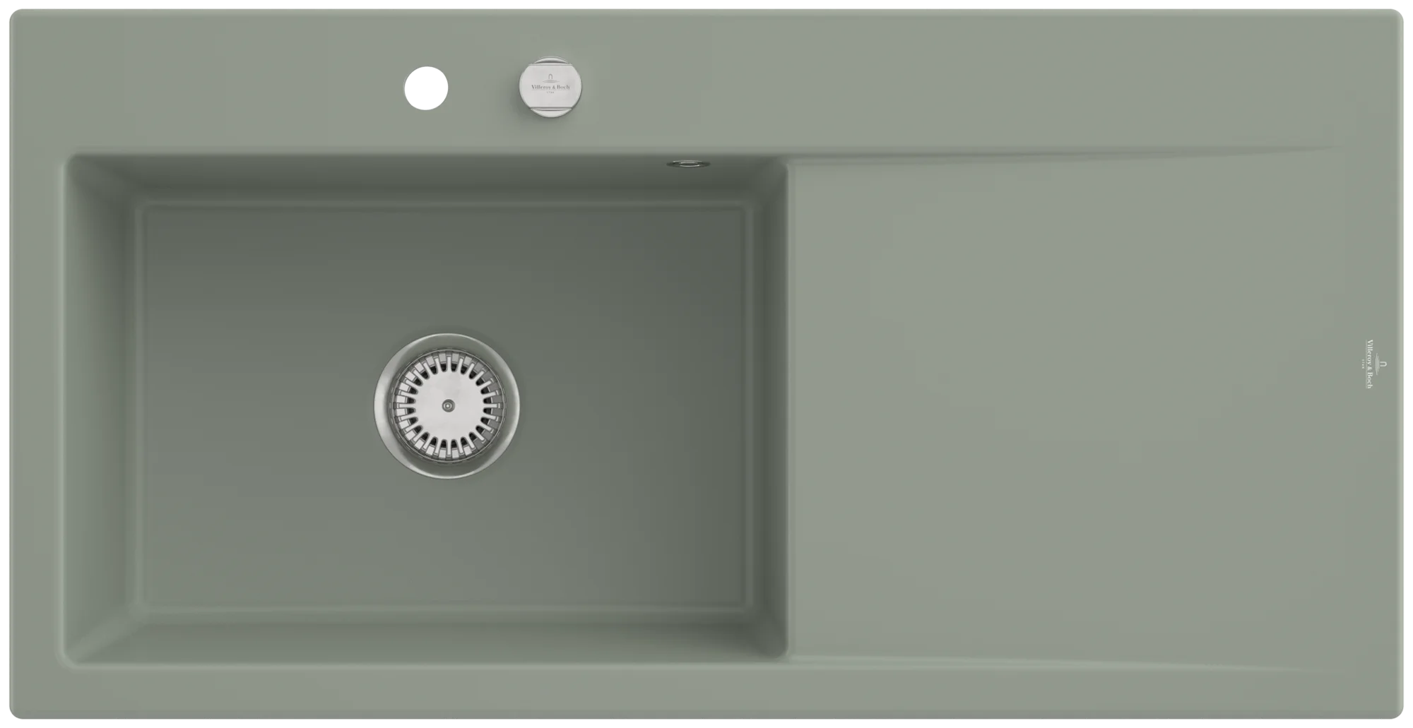Villeroy & Boch Einbauspüle Subway Style 60 Morning Green CeramicPlus 1000x510 mm, Keramik, Excenterbetätigung, 220 mm Höhe
