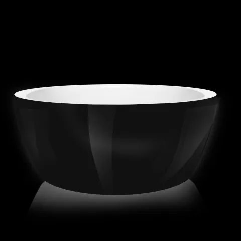 Hoesch Badewanne „iSensi“ Monolith freistehend rund ⌀ mm in Weiß (glänzend) / Schwarz (matt)