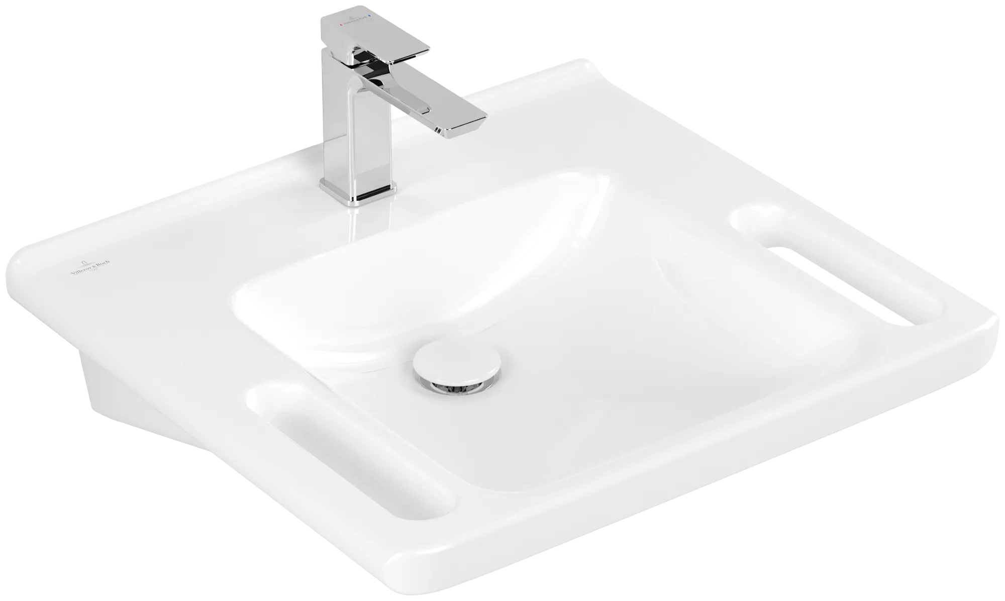 Villeroy & Boch ViCare Waschbecken 600x550mm Rechteck 1HL. o. ÜL. Weiß Alpin AntiBac CeramicPlus