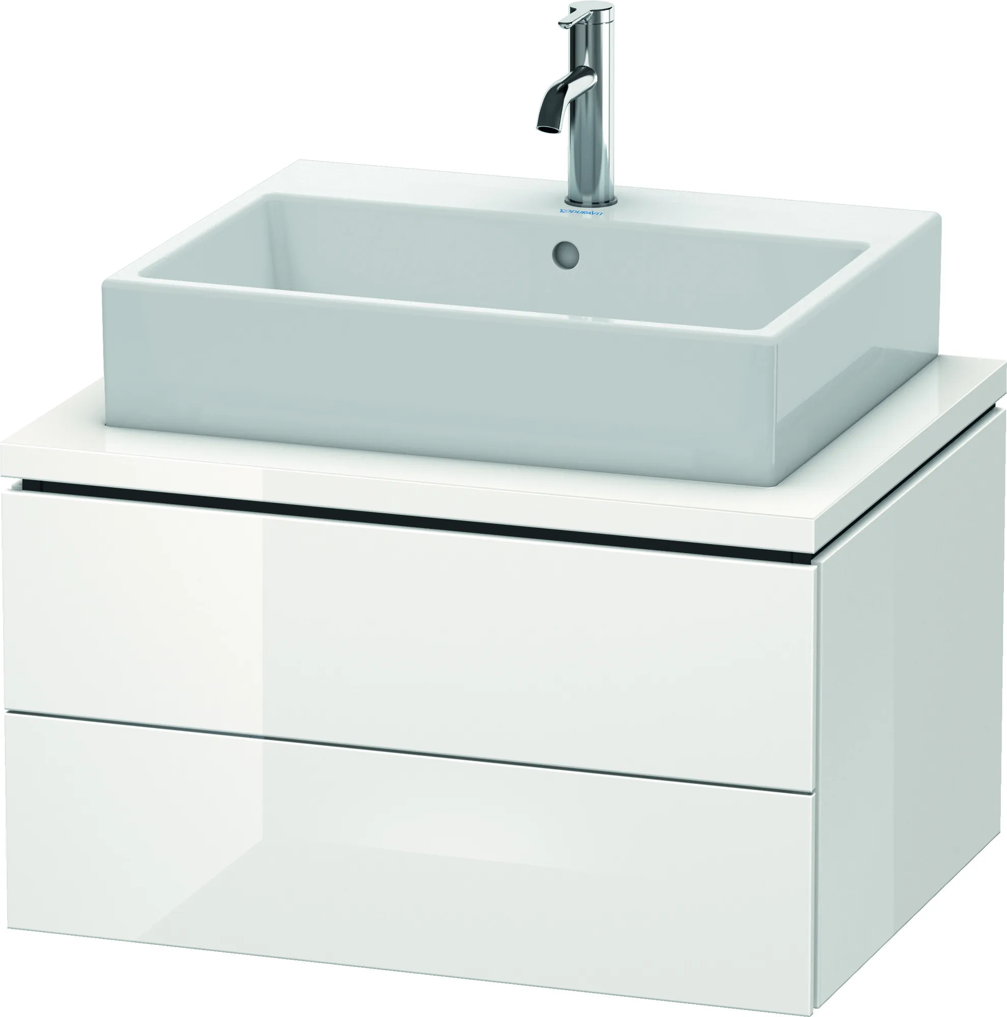Duravit Waschtischunterschrank wandhängend „L-Cube“ 72 × 40 × 54,7 cm Weiß Hochglanz