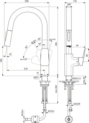 Ideal Standard Küchenarmatur Ceraplan BD338AA, 216mm Ausladung, Chrom Ideal Standard Küchenarmatur Ceraplan BD338AA, 216mm Ausladung, Chrom