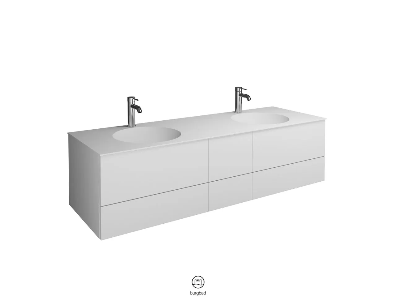 Coco Mineralguss-Waschtisch inkl. Waschtischunterschrank, 1506 mm breit, 406 mm hoch, SFHR150
