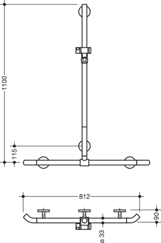 HEWI Haltegriff „System 800K“ in Anthrazitgrau HEWI Haltegriff „System 800K“ in Anthrazitgrau