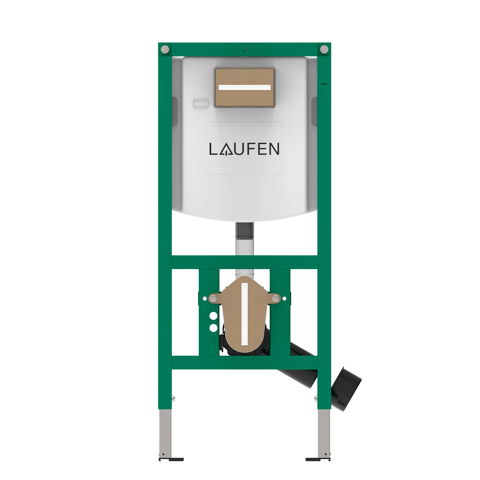Installationselement INEOLINK mit Spülkasten für behindertengerechtes Bauen für Wand-WC und Dusch-WC, Sitzhöhe +50 mm, Bauhöhe 1120 mm Stahlrahmen, Füße höhenverstellbar und drehbar, Spülkasten mit einstellbarem Spülstromregler (EN 14055)