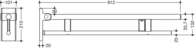 HEWI Stützklappgriff „System 900“ HEWI Stützklappgriff „System 900“