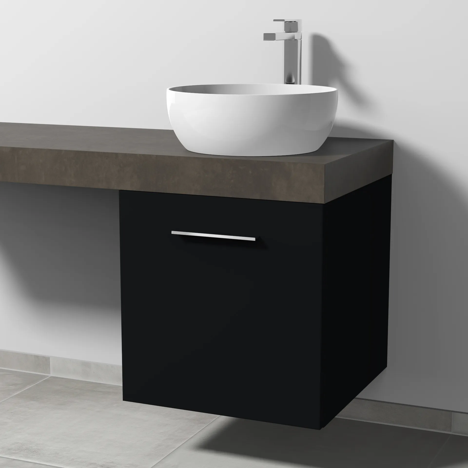 Sanipa Waschtischunterschrank „2morrow“ 500 × 510 × 520 mm in Schwarz (matt)