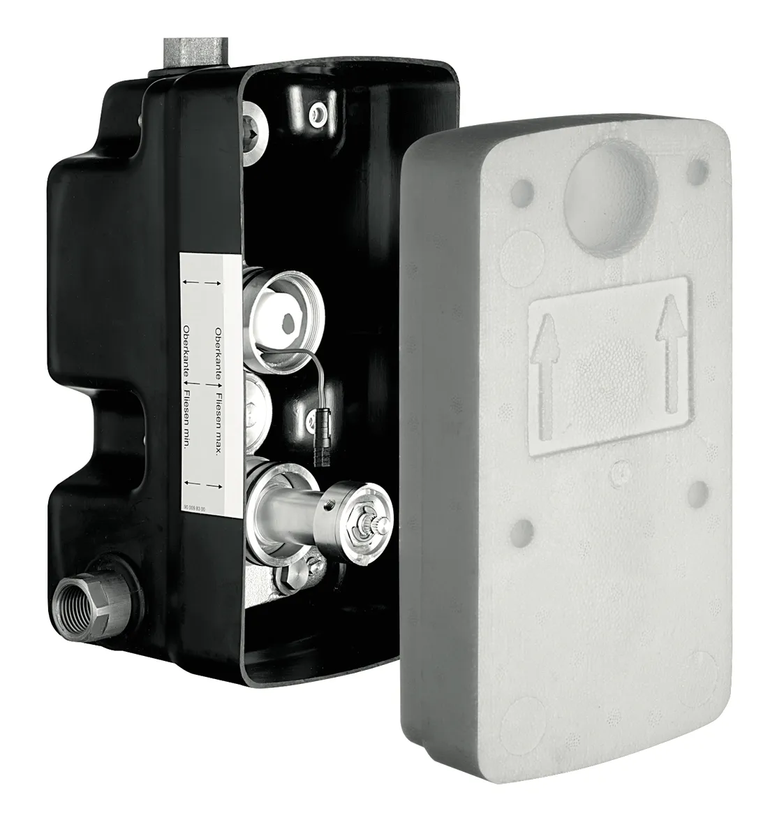 Unterputz-Masterbox WBD-E-T, Mischwasser, Thermostat, Masterbox, 2 Vorfilter, 2 RFV, 2x G 1/2 IG, G 1/2 IG, B 125 mm x H 246 mm x T 158 mm