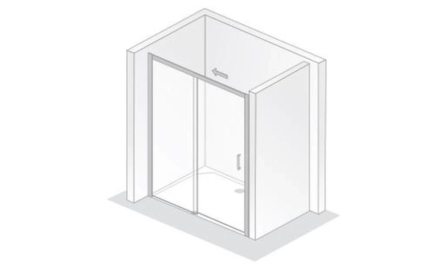 HSK teilgerahmte Schiebetür „Solida“ 160 × 200 cm Glas Mattglas, Profile Alu Silber-matt HSK teilgerahmte Schiebetür „Solida“ 160 × 200 cm Glas Mattglas, Profile Alu Silber-matt