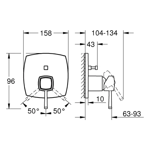 Einhand-Wannenbatterie Grandera 24260, Fertigmontageset für Rapido SmartBox, chrom Einhand-Wannenbatterie Grandera 24260, Fertigmontageset für Rapido SmartBox, chrom