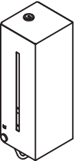 Seifenspender, Edelstahl, spiegelpoliert, mit Innenbehälter zur freien Befüllung, Füllmenge 600 ml, Breite 102 mm, Höhe 270 mm, Tiefe 98 mm