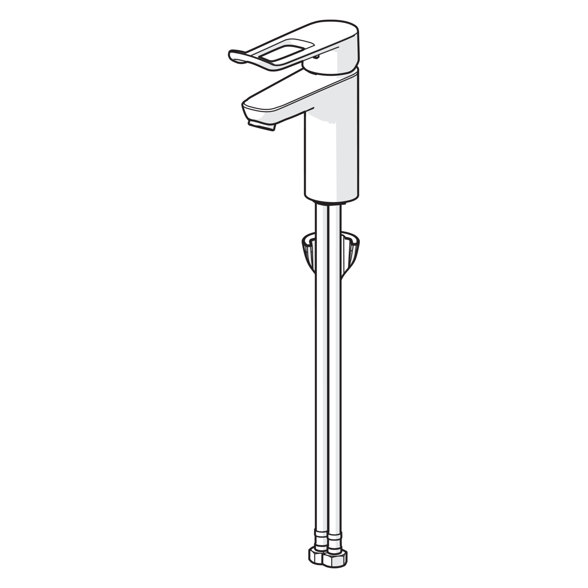 HA Einhebelmischer Waschtischbatterie HANSACARE 4602 Bügelhebel Bedienungshebel lang Ausladung 114 mm Chrom