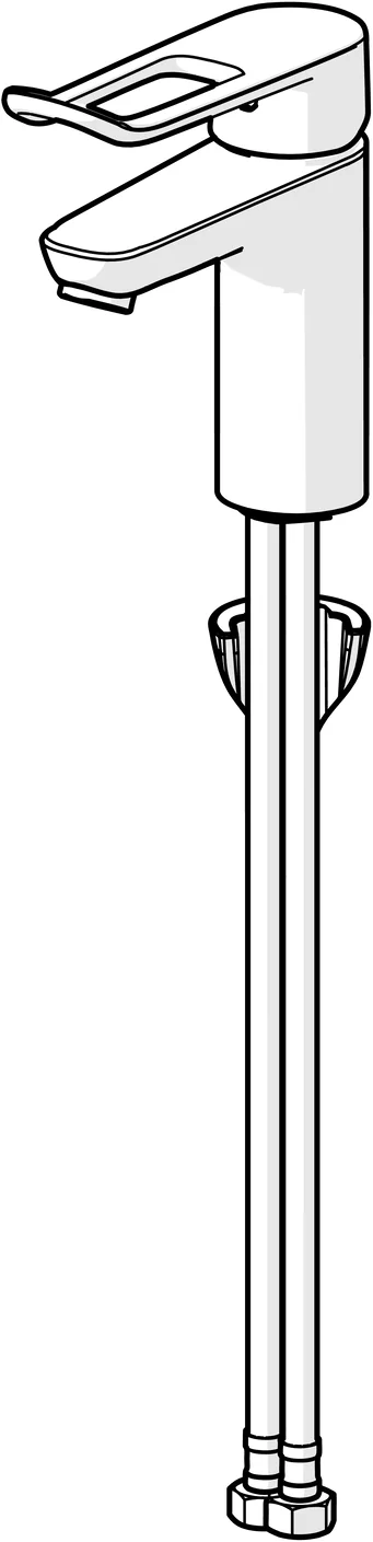 HansaCARE Waschtischarmatur Einhebelmischer HansaCARE 4602 Bügelhebel lang Ausladung 114 mm Chrom