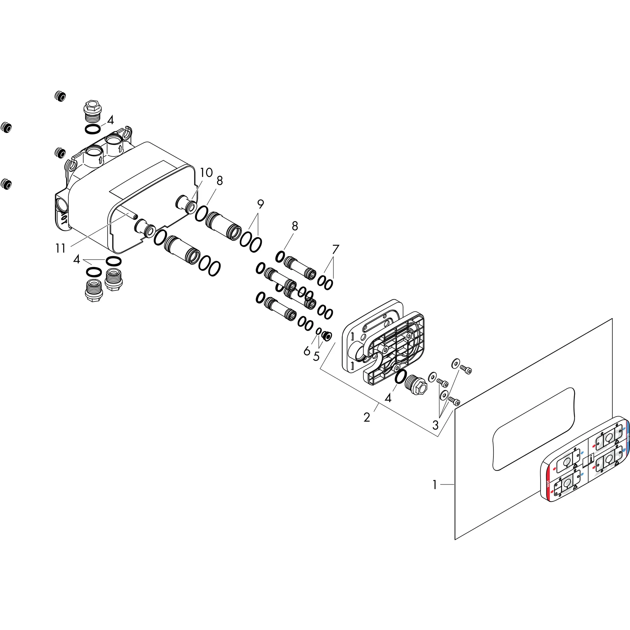 Hansgrohe AXOR One Grundkörper für Thermostatmodul Unterputz Hansgrohe AXOR One Grundkörper für Thermostatmodul Unterputz