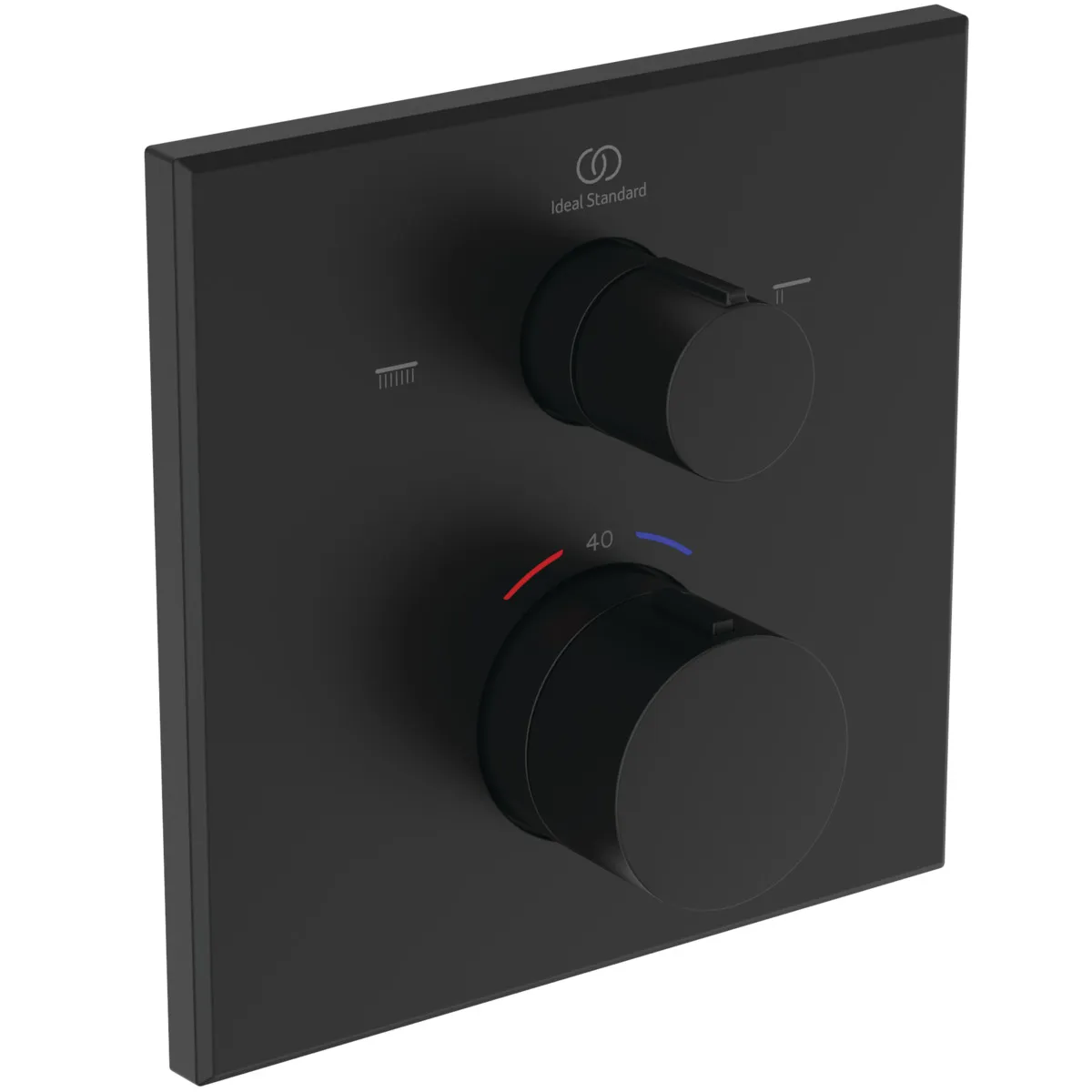 Ideal Standard Badethermostat Ceratherm C100 Unterputz Rosette 163x163mm Silk Black