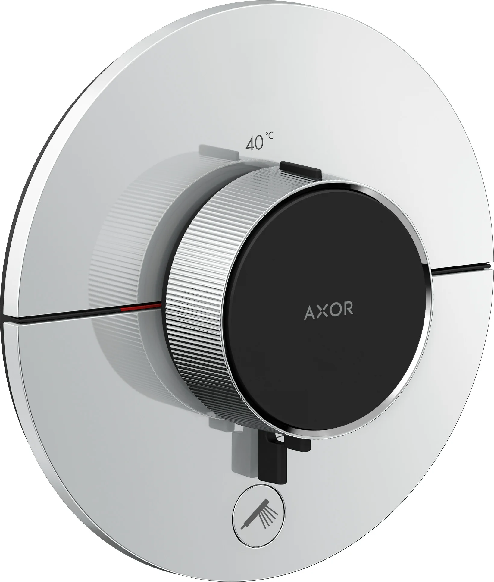 Hansgrohe AXOR ShowerSelect ID Thermostat HighFlow rund Chrom, 1 Verbraucher + zusätzlicher Abgang, flache Rosette, einfache Installation