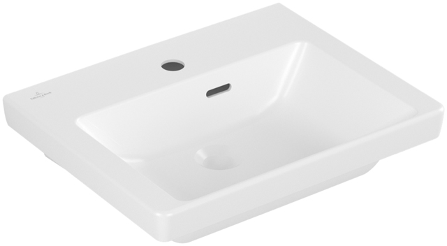Handwaschbecken für Montage mit Möbel „Subway 3.0“ 50 × 40 × 14,5 × 14,5 cm, mit Hahnlochbohrung, Hahnlochposition mittig in Stone White