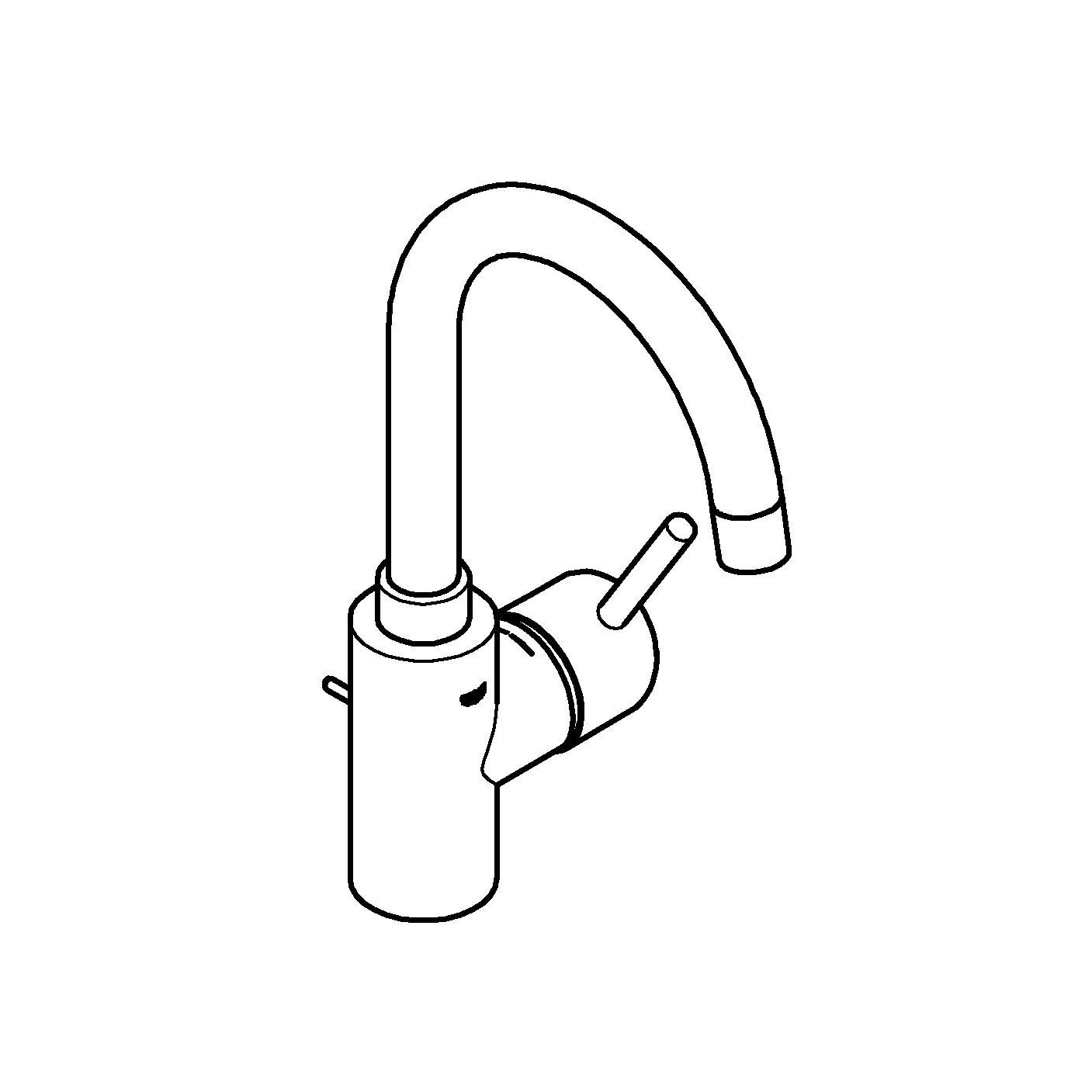 Einhand-Waschtischbatterie Concetto 32629_2, L-Size, Einlochmontage, getrennte innenliegende Wasserwege – kein Kontakt mit Blei oder Nickel, Zugstangen-Ablaufgarnitur 1 1/4″, chrom