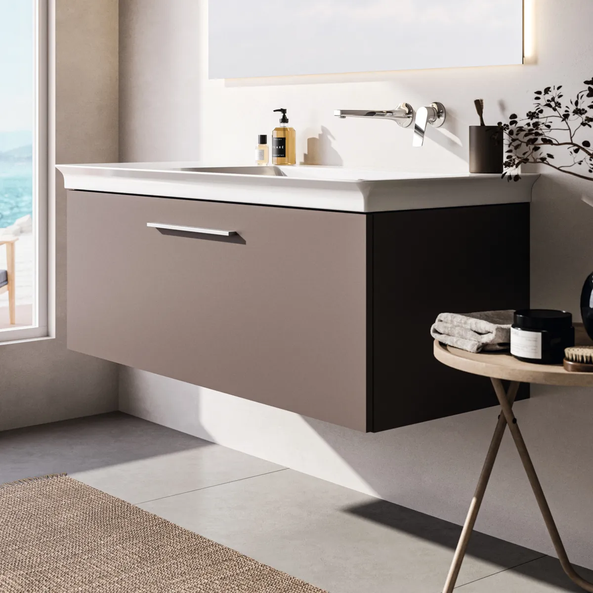 Ideal Standard Möbelwaschtischunterschrank i.life B 1 Auszug 1200x505x440mm Carbongrau matt Ideal Standard Möbelwaschtischunterschrank i.life B 1 Auszug 1200x505x440mm Carbongrau matt