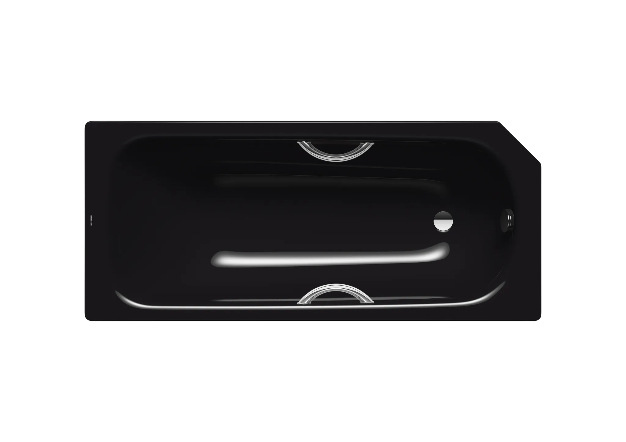 Kaldewei Badewanne „Saniform V3“ Star fünfeck rechteck 160 × 70 cm, mit Grifflochbohrungen in schwarz