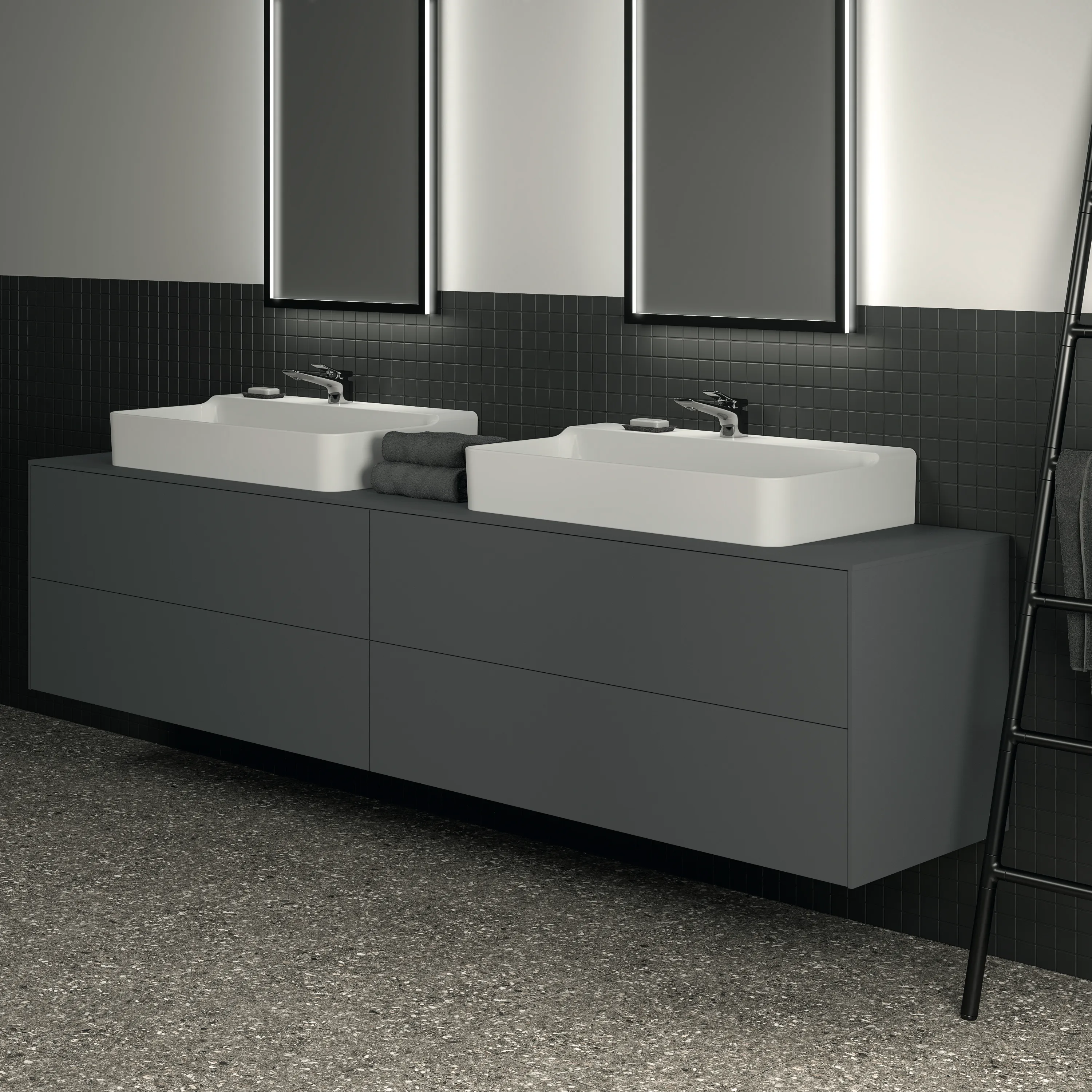 Ideal Standard Waschtischunterschrank Conca, 4 Auszüge, Anthrazit Ideal Standard Waschtischunterschrank Conca, 4 Auszüge, Anthrazit