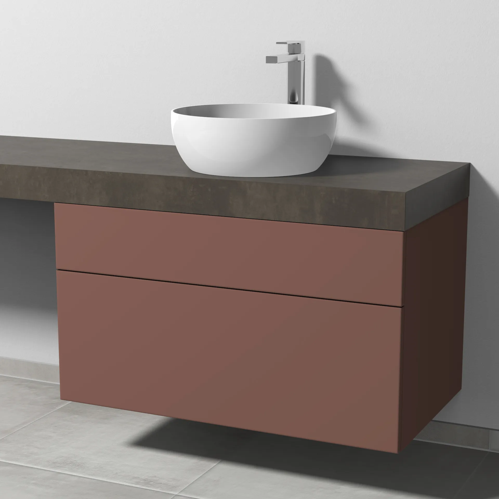 Sanipa Waschtischunterschrank „2morrow“ 900 × 510 × 520 mm in Wine-Red
