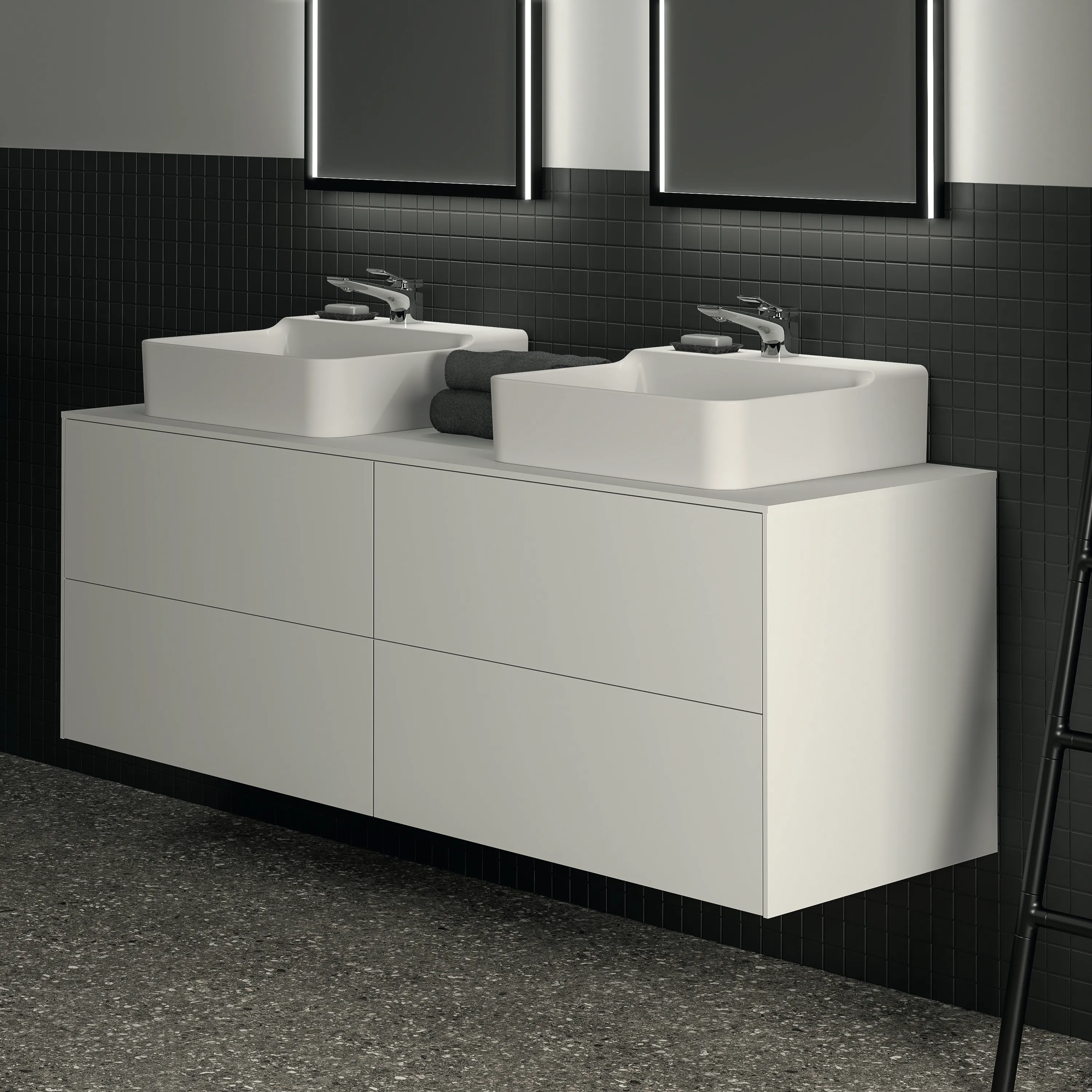 Ideal Standard Waschtischunterschrank „Conca“ 158,7 × 55 × 50,5 cm Weiß matt lackiert