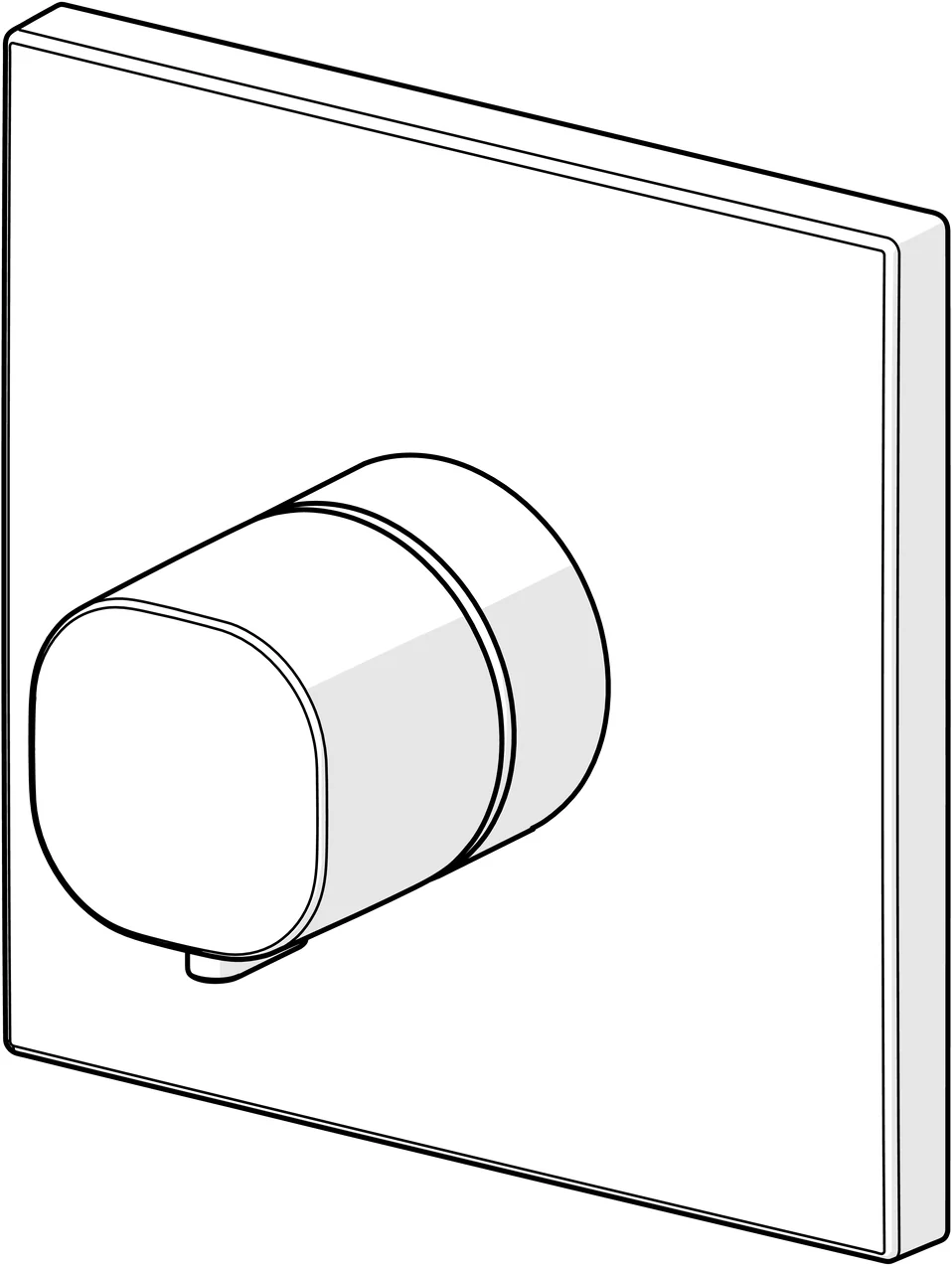 HansaLIVING Duscharmatur Thermostat Fertigmontageset für Brausebatterie 8112 Rosette eckig Chrom