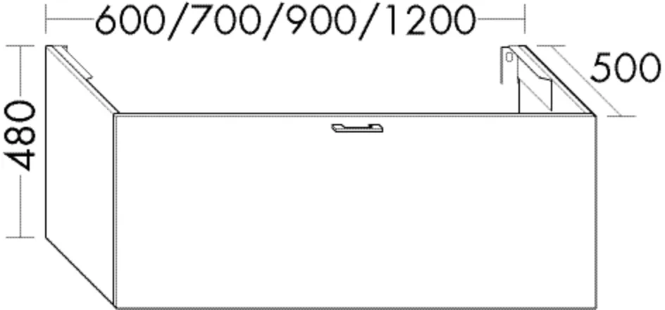Waschtischunterschrank Sys30 von burgbad – 1 Auszug, 500x600x480 mm, PG1 Waschtischunterschrank Sys30 von burgbad – 1 Auszug, 500x600x480 mm, PG1