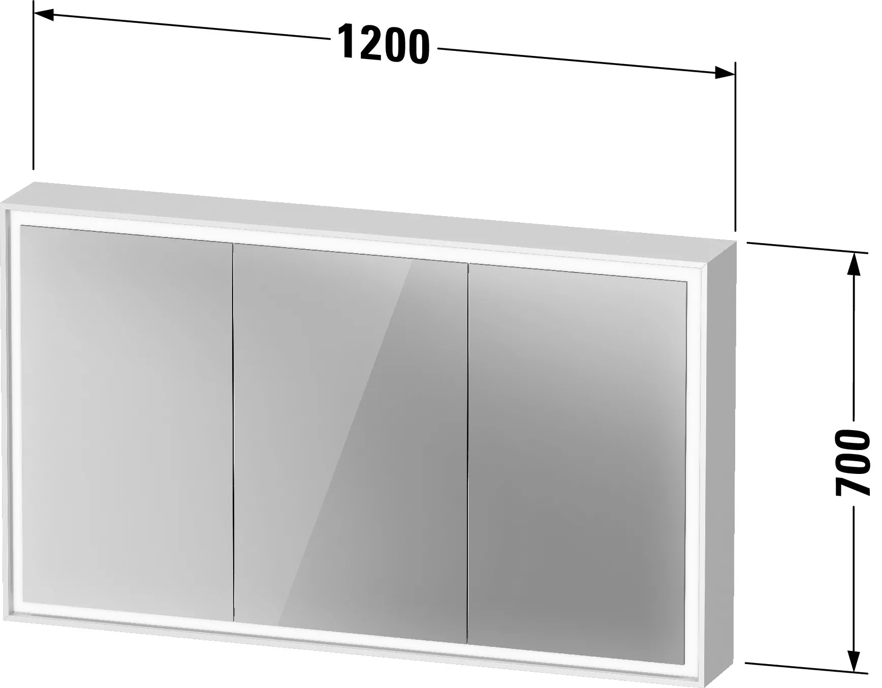 Duravit Spiegelschrank Version: Sensor „L-Cube“ 120 × 70 × 15,5 cm Duravit Spiegelschrank Version: Sensor „L-Cube“ 120 × 70 × 15,5 cm