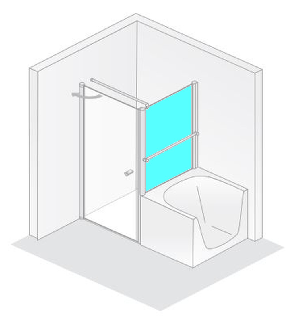 HSK teilgerahmte verkürzte Seitenwand für Drehtür „Exklusiv“ Glas Grau, Profile Chromoptik (Alu Hochglanz poliert), für #Türbreite#, H: 1750 mm HSK teilgerahmte verkürzte Seitenwand für Drehtür „Exklusiv“ Glas Grau, Profile Chromoptik (Alu Hochglanz poliert), für #Türbreite#, H: 1750 mm