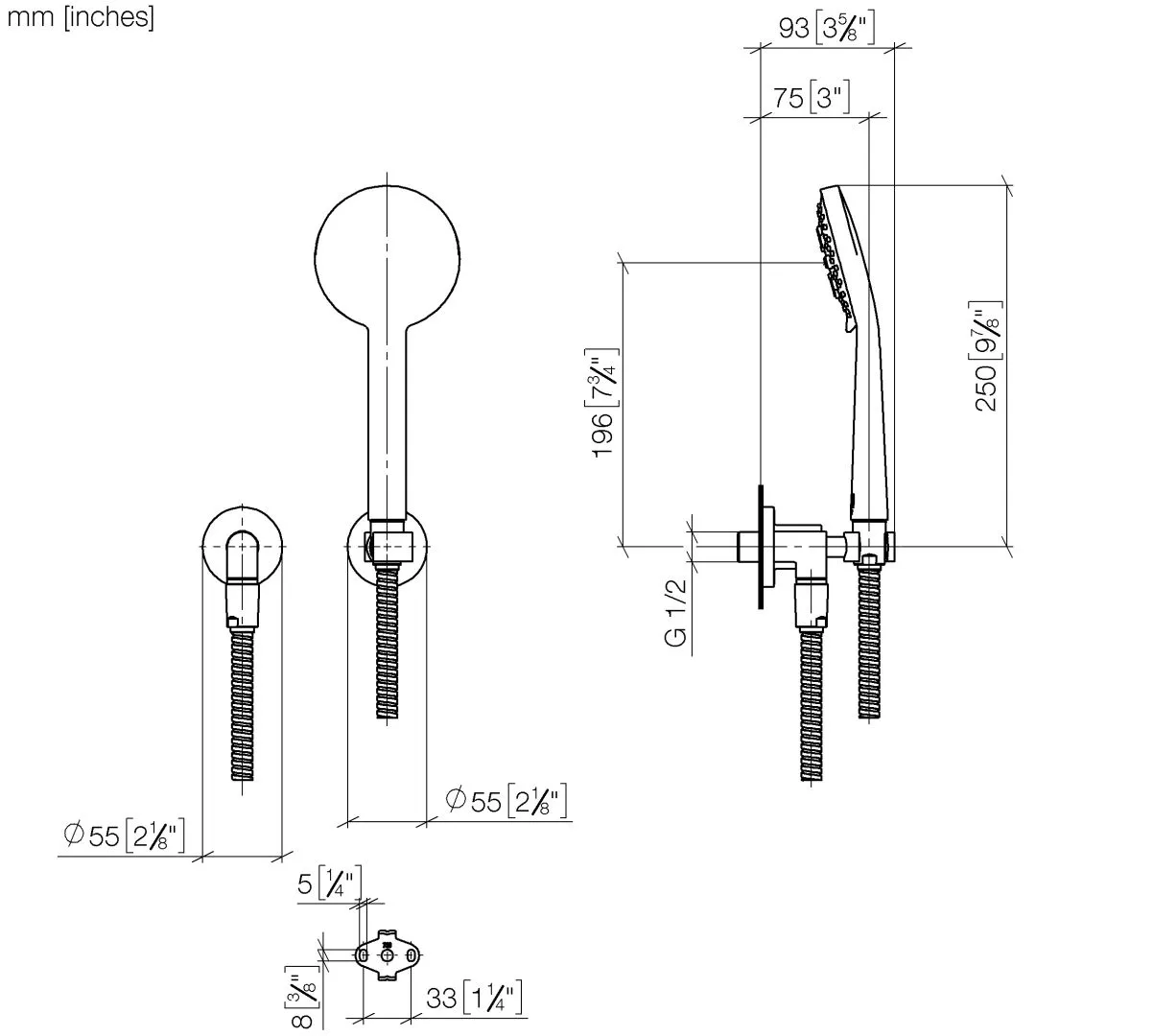 Schlauchbrausegarnitur mit Einzelrosetten TARA Chrom 27803892 Schlauchbrausegarnitur mit Einzelrosetten TARA Chrom 27803892