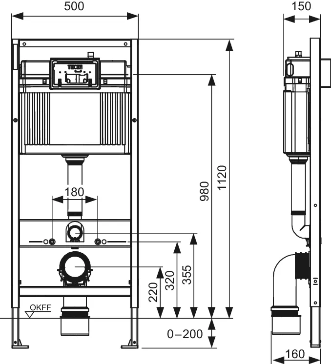 TECEbase WC-Set mit Base-Spülkasten, inklusive WC-Betätigungsplatte TECEbase in schwarz matt 112 × 50 × 15 cm TECEbase WC-Set mit Base-Spülkasten, inklusive WC-Betätigungsplatte TECEbase in schwarz matt 112 × 50 × 15 cm